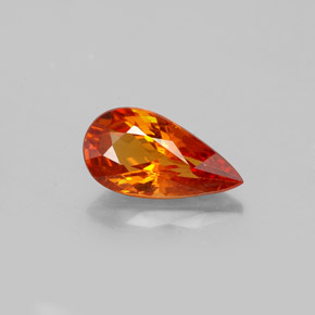 1.81 ct Orange Spessartite Garnet Gemstone, Spessartite Garnet Gem in Pear Facet Shape for Sale.