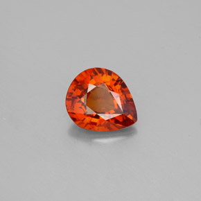1.57 ct Orange Spessartite Garnet Stone, Natural Spessartite Garnet in Pear Facet Shape for Sale