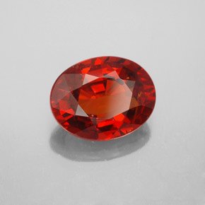 3.36 ct Red Spessartite Garnet Stone, Natural Spessartite Garnet in Oval Facet Shape for Sale