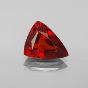 3.86 ct Red Spessartite Garnet Gemstone, Spessartite Garnet Gem in Trillion Facet Shape for Sale.