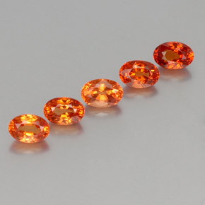 4.18 ctw Orange Spessartite Garnet Stones, Natural Spessartite Garnet in Oval Facet Shape for Sale