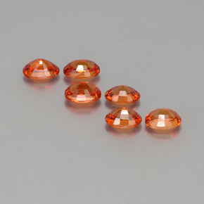 Spessartite Garnet Gemstones in 5.6 x 3.9 mm Size for Sale, Spessartite Garnet Stones in Medium Orange Color