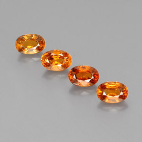 Medium-Dark Orange Granato spessartite Gem - 0.8ct Ovale sfaccettato (ID: 362170)