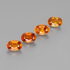 3.14 ctw Orange Spessartite Garnet Stones, Natural Spessartite Garnet in Oval Facet Shape for Sale