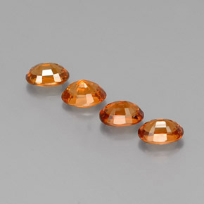 Spessartite Garnet Gemstones in 6 x 4 mm (calibrated) Size for Sale, Spessartite Garnet Stones in Medium-Dark Orange Color