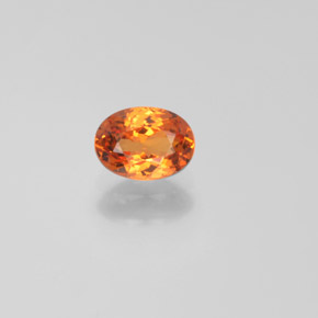 0.91 ct Orange Spessartite Garnet Gemstone, Spessartite Garnet Gem in Oval Facet Shape for Sale.