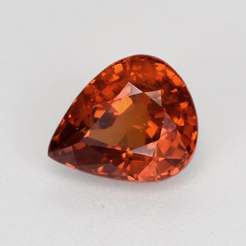 Medium Dark Red Spessartite Garnet Gem - 1.1ct Pear Facet (ID: 375678)
