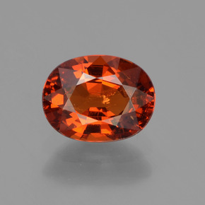 Deep Red Spessartite Garnet Gem - 1.3ct Oval Facet (ID: 375682)