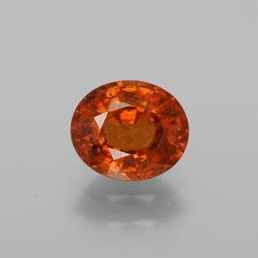 Deep Amber Red Гранат Спессарит Камень - 1.3ct Фасетный Овал (ID: 375766)