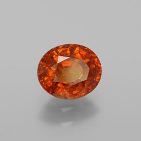 1.28 ct Red Spessartite Garnet Stone, Natural Spessartite Garnet in Oval Facet Shape for Sale