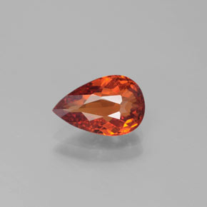 2.07 ct Orange Spessartite Garnet Gemstone, Spessartite Garnet Gem in Pear Facet Shape for Sale.