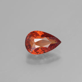 2.07 ct Orange Spessartite Garnet Stone, Natural Spessartite Garnet in Pear Facet Shape for Sale