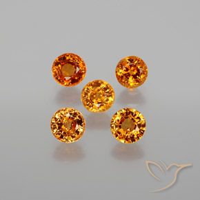 Orange brunâtre Grenat Spessartite gemme - 0.5ct Facette ronde (ID: 378916)