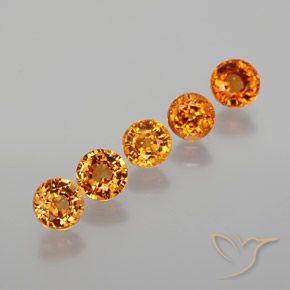 2.26 ctw Orange Spessartite Garnet Stones, Natural Spessartite Garnet in Round Facet Shape for Sale