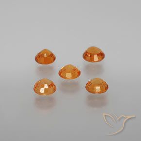 Spessartite Garnet Gemstones in 4.3 mm Size for Sale, Spessartite Garnet Stones in Brownish Orange Color