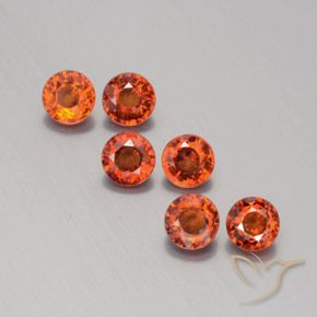2.22ctw Natural Amber Orange Spessartite Garnet, Round, VS
