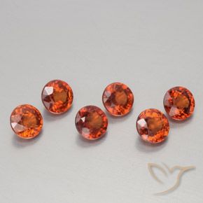 2.22 ctw Orange Spessartite Garnet Stones, Natural Spessartite Garnet in Round Facet Shape for Sale