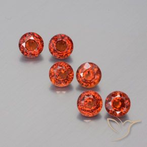 Bright Red Spessartin-Granat Edelstein - 0.6ct Rund Facettenschliff (ID: 379752)