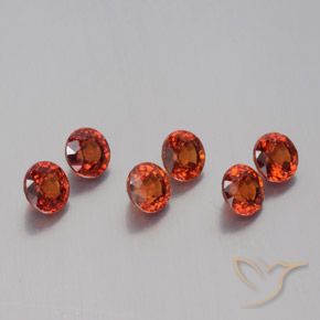3.45 ctw Red Spessartite Garnet Stones, Natural Spessartite Garnet in Round Facet Shape for Sale