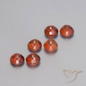 Spessartite Garnet Gemstones in 4.5 mm (calibrated) Size for Sale, Spessartite Garnet Stones in Bright Red Color