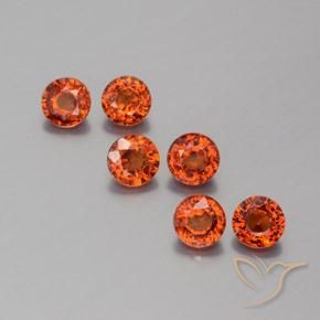 2.48ctw Natural Amber Orange Spessartite Garnet, Round, VVS-VS