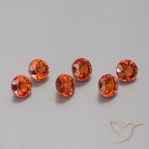 2.48 ctw Orange Spessartite Garnet Stones, Natural Spessartite Garnet in Round Facet Shape for Sale