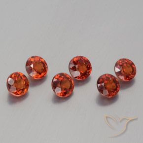 2.40 ctw Red Spessartite Garnet Stones, Natural Spessartite Garnet in Round Facet Shape for Sale