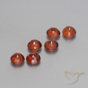 Spessartite Garnet Gemstones in 4 mm (calibrated) Size for Sale, Spessartite Garnet Stones in Intense Red Color