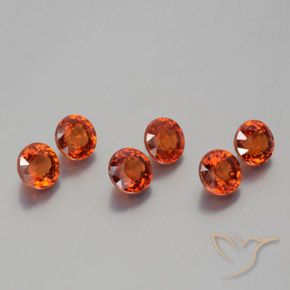 2.64 ctw Red Spessartite Garnet Stones, Natural Spessartite Garnet in Round Facet Shape for Sale