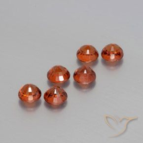 Spessartite Garnet Gemstones in 4 mm (calibrated) Size for Sale, Spessartite Garnet Stones in Fire Red Color
