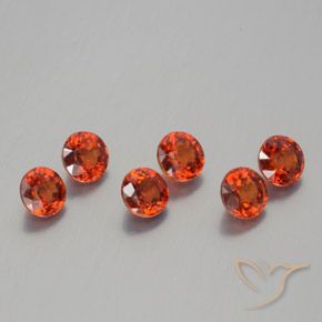 2.41 ctw Red Spessartite Garnet Stones, Natural Spessartite Garnet in Round Facet Shape for Sale