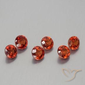 2.19 ctw Red Spessartite Garnet Stones, Natural Spessartite Garnet in Round Facet Shape for Sale