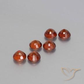 Spessartite Garnet Gemstones in 4 mm (calibrated) Size for Sale, Spessartite Garnet Stones in Fire Red Color
