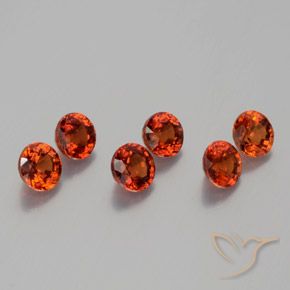 2.69 ctw Red Spessartite Garnet Stones, Natural Spessartite Garnet in Round Facet Shape for Sale