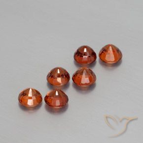Spessartite Garnet Gemstones in 4.2 mm Size for Sale, Spessartite Garnet Stones in Intense Red Color