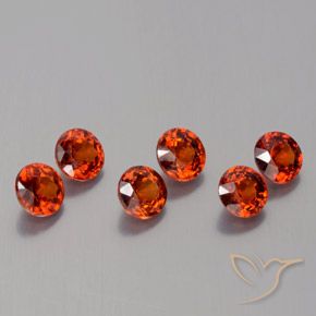 2.31 ctw Red Spessartite Garnet Stones, Natural Spessartite Garnet in Round Facet Shape for Sale