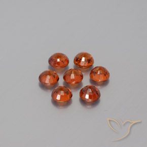 Spessartite Garnet Gemstones in 4 mm (calibrated) Size for Sale, Spessartite Garnet Stones in Intense Red Color