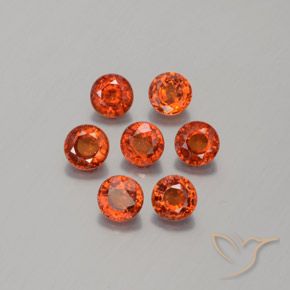 Granato Spessartite rosso da 2,88 ct, taglio rotondo da 4,1 mm dal Mozambico, Photo A