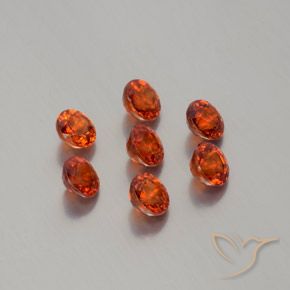 2.88 ctw Red Spessartite Garnet Stones, Natural Spessartite Garnet in Round Facet Shape for Sale