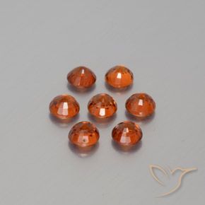 Spessartite Garnet Gemstones in 4 mm (calibrated) Size for Sale, Spessartite Garnet Stones in Medium Red Color
