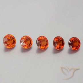 3.17 ctw Red Spessartite Garnet Stones, Natural Spessartite Garnet in Round Facet Shape for Sale