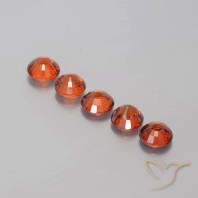 Spessartite Garnet Gemstones in 5 mm (calibrated) Size for Sale, Spessartite Garnet Stones in Intense Red Color