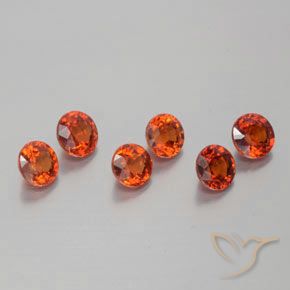 3.18 ctw Red Spessartite Garnet Stones, Natural Spessartite Garnet in Round Facet Shape for Sale