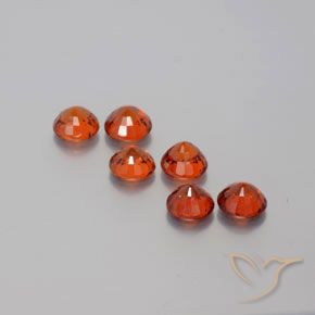 Spessartite Garnet Gemstones in 4.5 mm (calibrated) Size for Sale, Spessartite Garnet Stones in Deep Amber Red Color