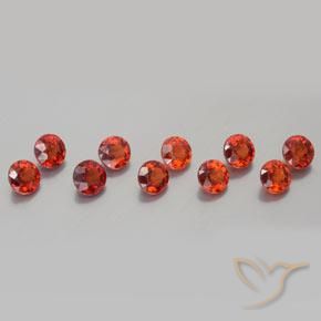 3.51 ctw Red Spessartite Garnet Stones, Natural Spessartite Garnet in Round Facet Shape for Sale