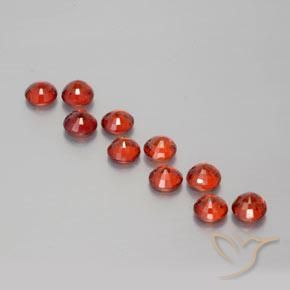 Spessartite Garnet Gemstones in 4 mm (calibrated) Size for Sale, Spessartite Garnet Stones in Intense Red Color