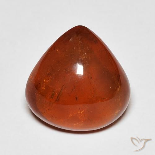 Grenat spessartite orange de 8,27 ct, taille poire de 12,3 x 12 mm du Mozambique, Photo A