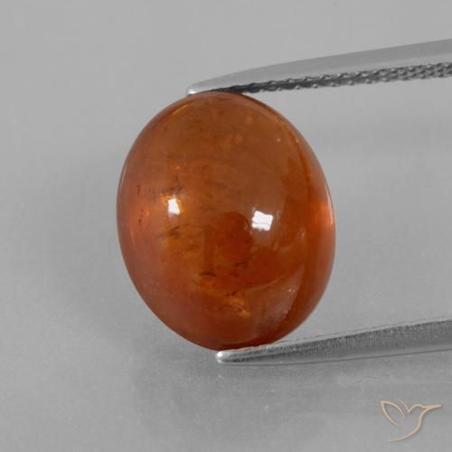 Grenat spessartite orange de 9,5 ct, taille ovale de 12,5 x 10,1 mm du Mozambique, Photo A