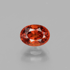 1.58 ct Orange Spessartite Garnet Gemstone, Spessartite Garnet Gem in Oval Facet Shape for Sale.