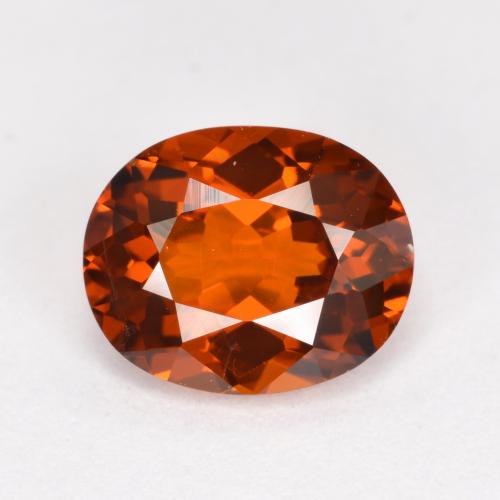 Arancione rossastra Granato spessartite Gem - 1.3ct Ovale sfaccettato (ID: 388910)